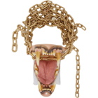Comme des Garcons Homme Plus Gold Mouth Piece Chain Necklace