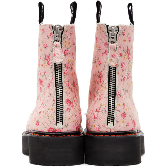 R13 Pink Floral Stacked Platform Boots R13