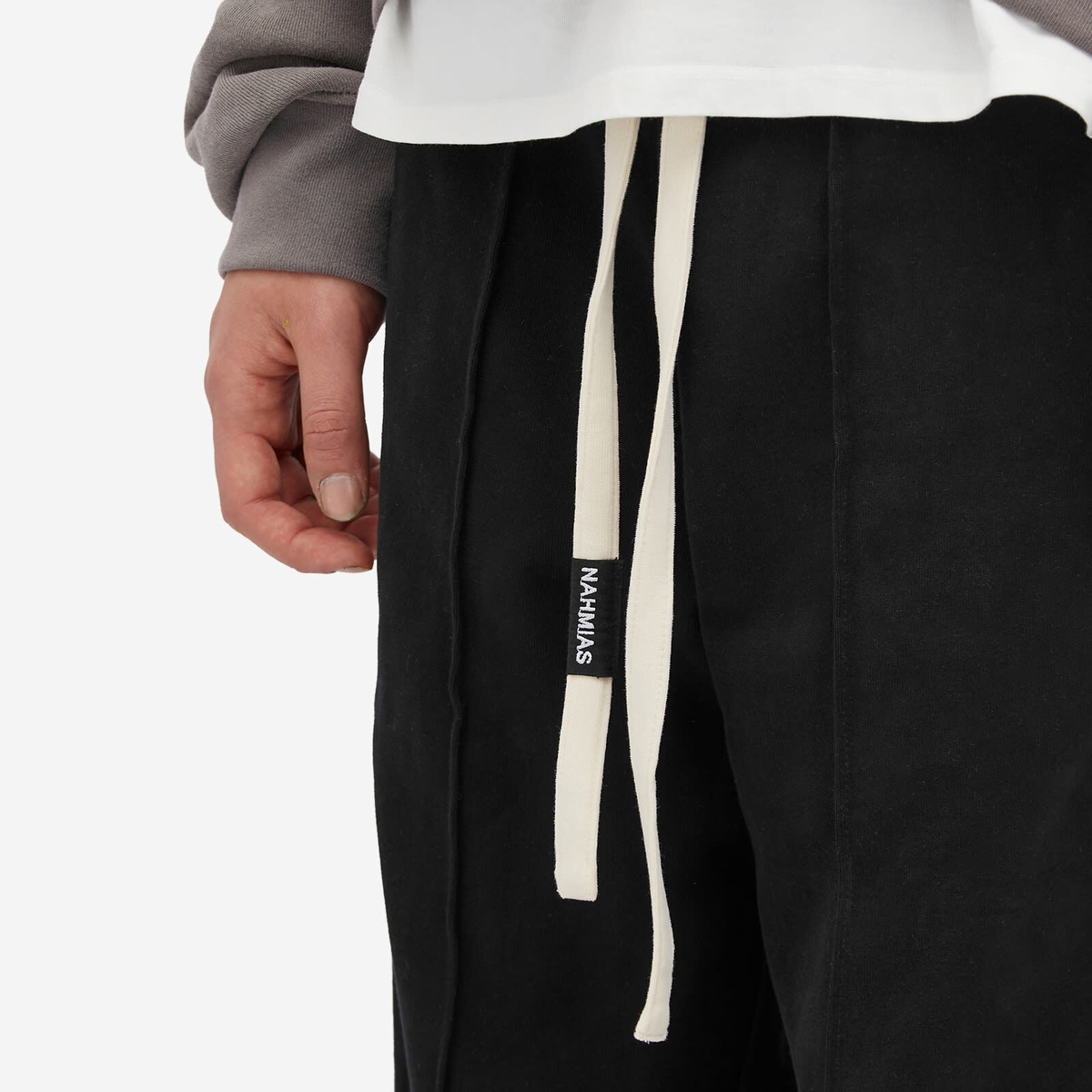 Nahmias Men's Heavy Cotton Track Pants in Black
