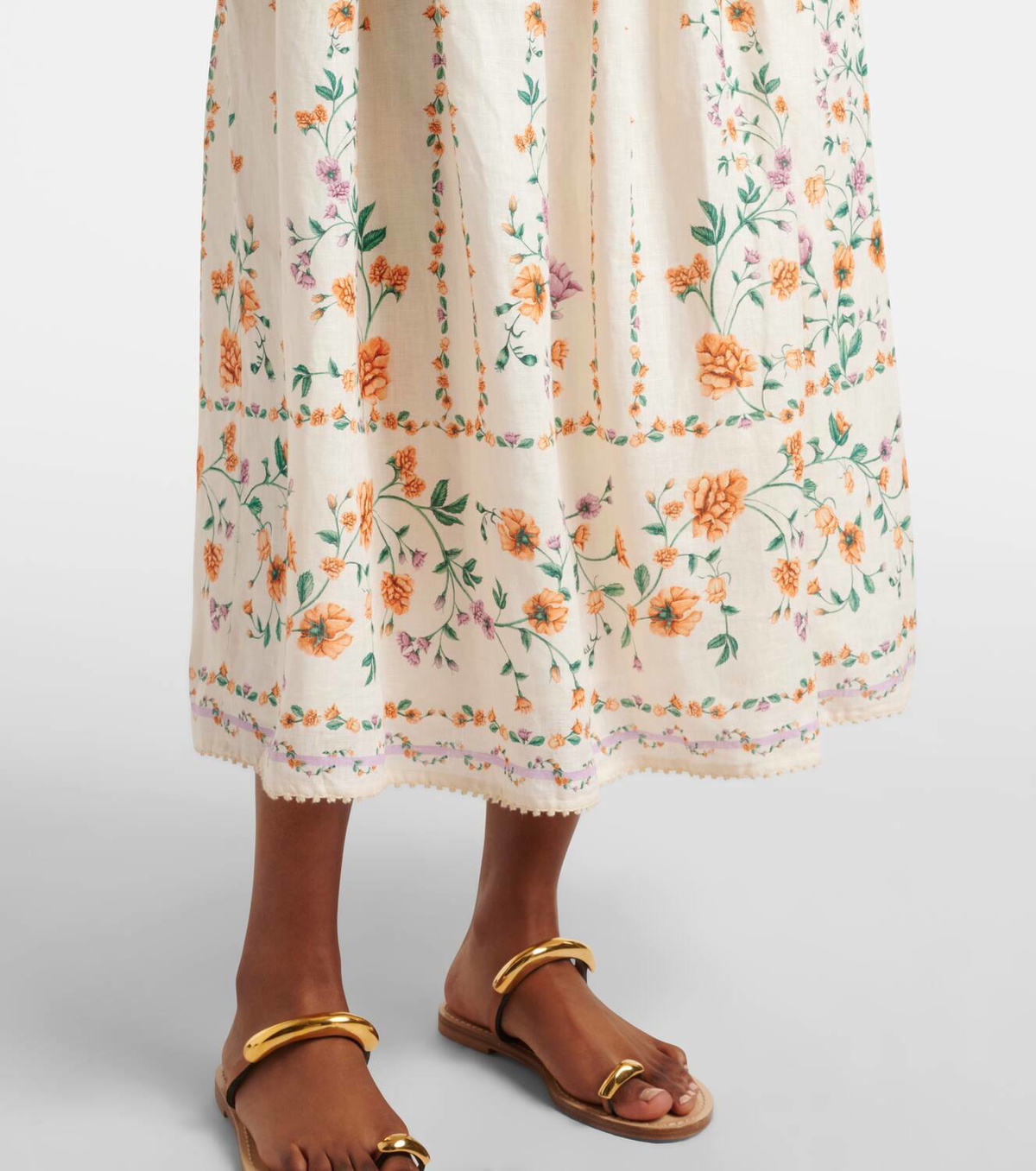 Agua by Agua Bendita Barbara floral linen midi dress Agua by Agua Bendita
