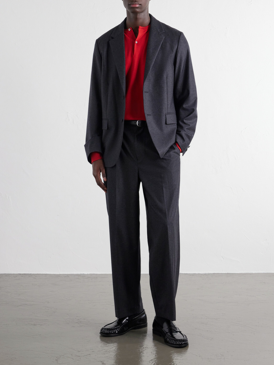 ATON - Wool-Flannel Suit Jacket - Gray