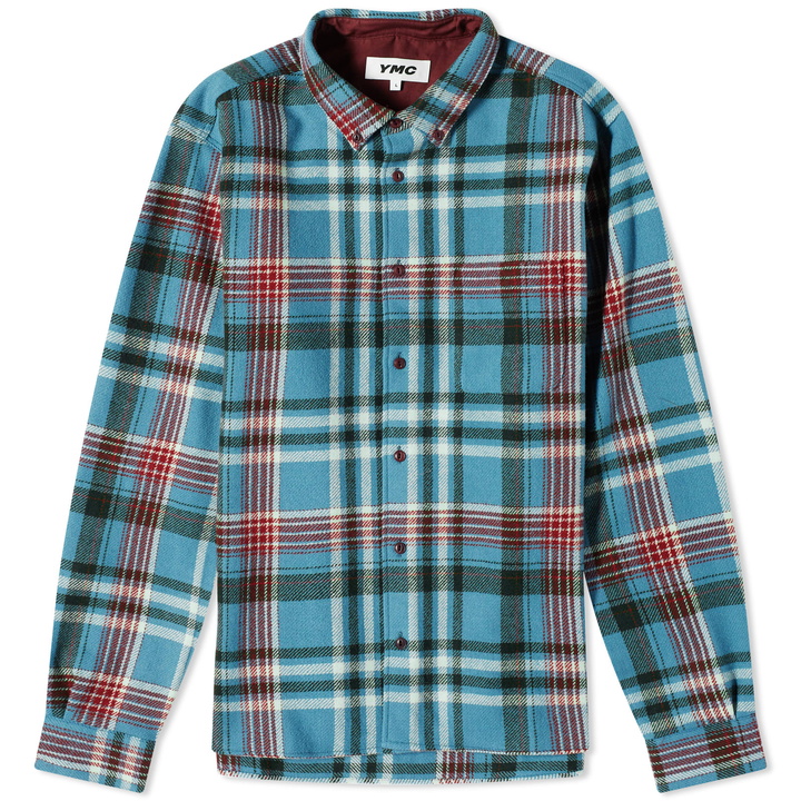 Photo: YMC Men's Dean Check Shirt in Blue Multi