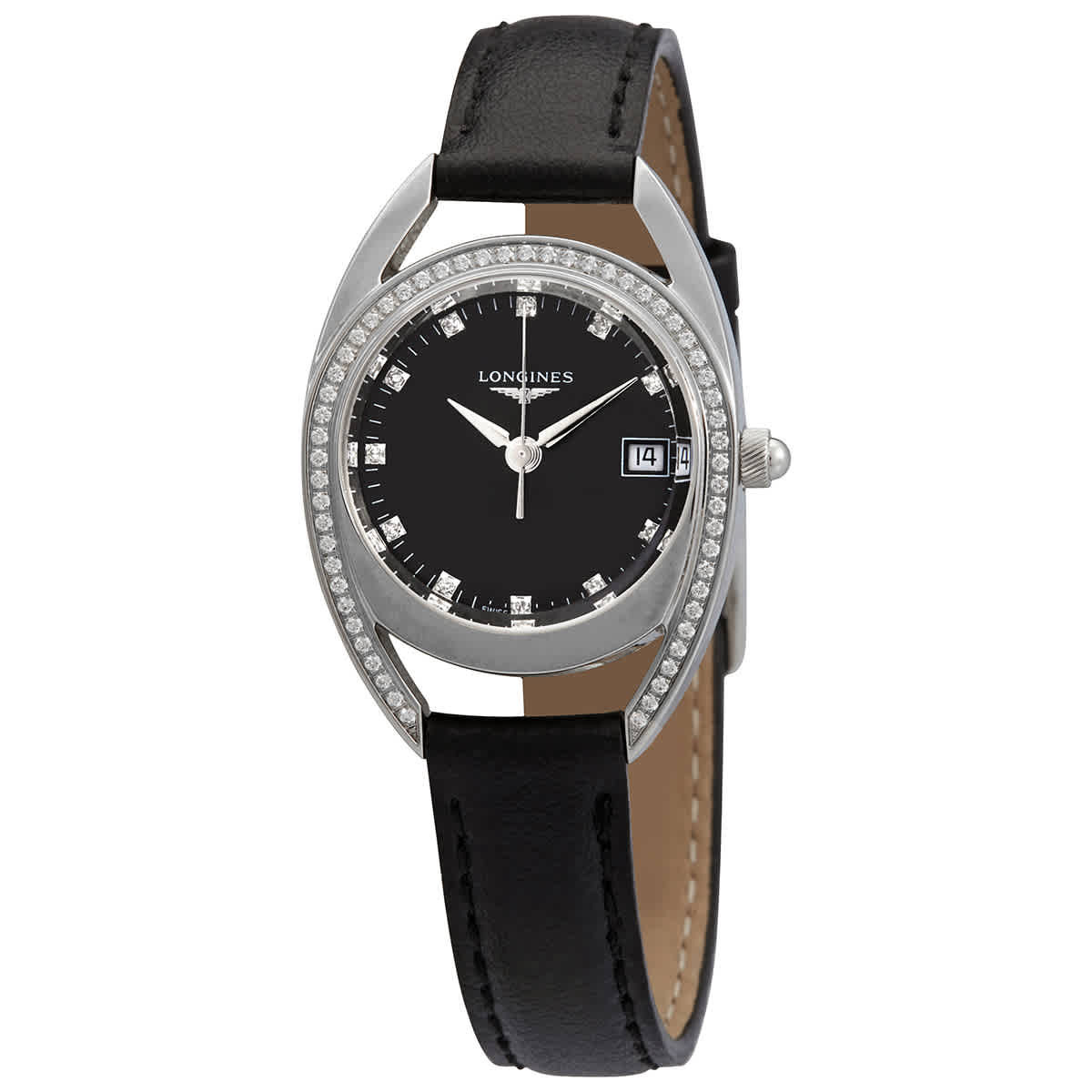 Longines Equestrian Collection Arche Quartz Diamond Black Dial Ladies Watch L6.136.0.57.0