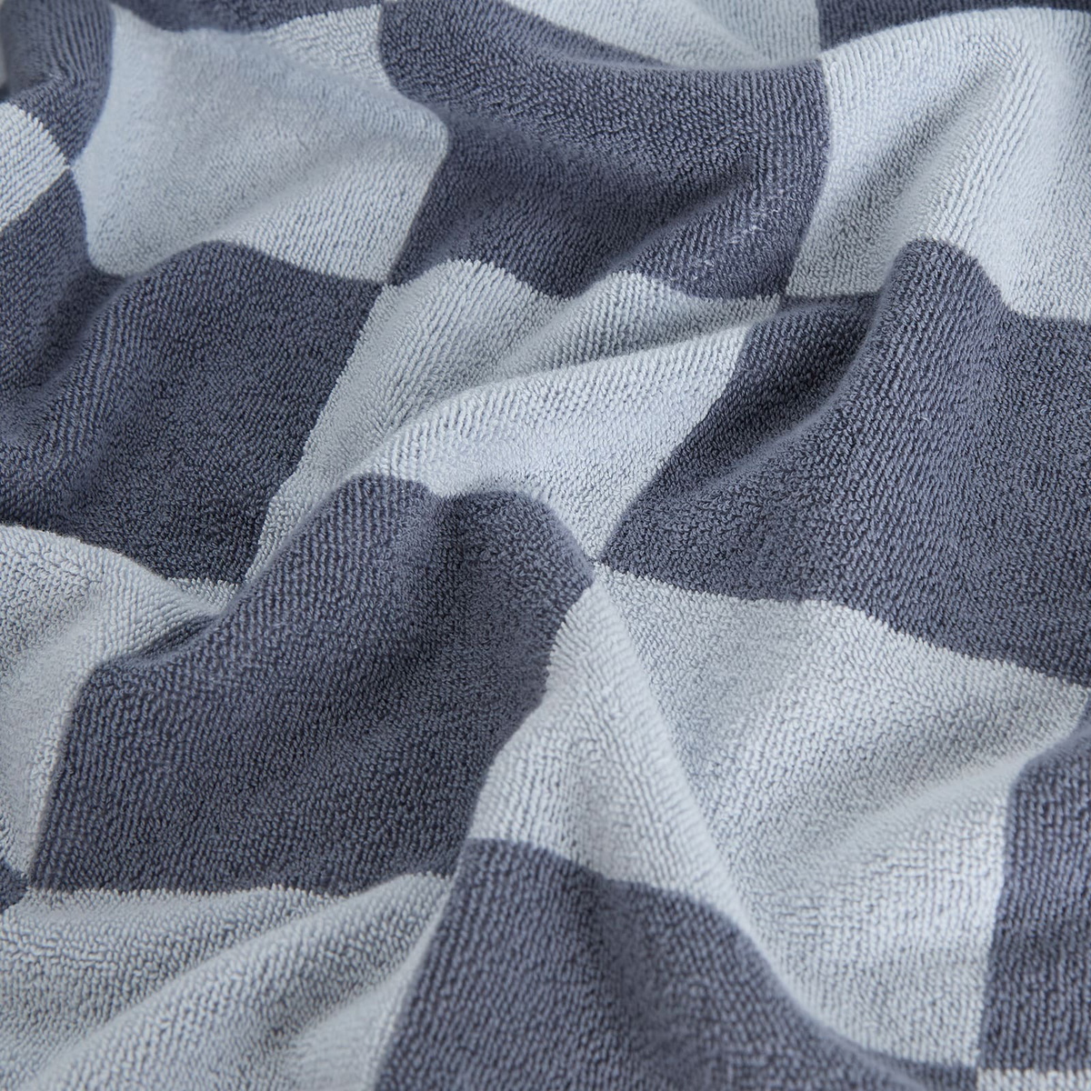 HAY Check Bath Towel in Steel Blue 