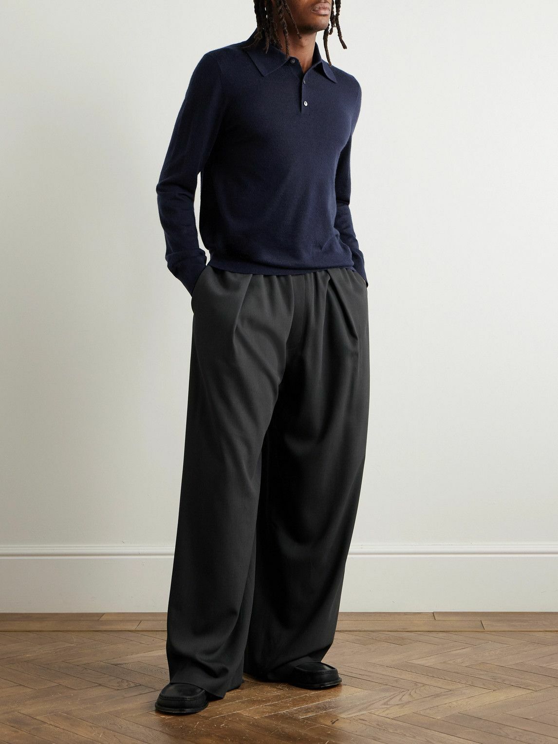 Guest In Residence - Airy Cashmere Polo Shirt - Blue
