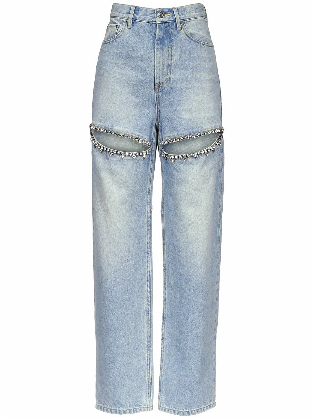 Photo: AREA Embellished Straight Denim Jeans