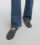 Alaïa Crystal-embellished leather mules