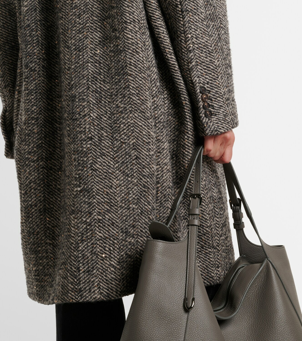 Brunello Cucinelli Herringbone wool-blend coat