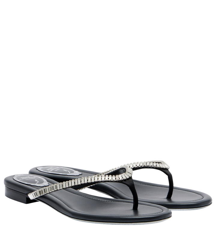 Photo: Rene Caovilla Embellished satin thong sandals