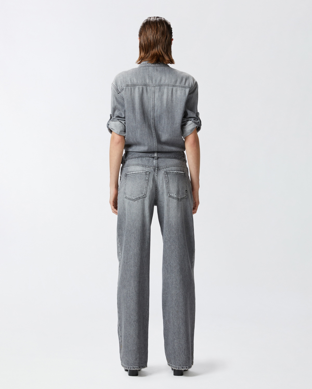 Pinko Light Grey Denim Jumpsuit Light Grey Wash