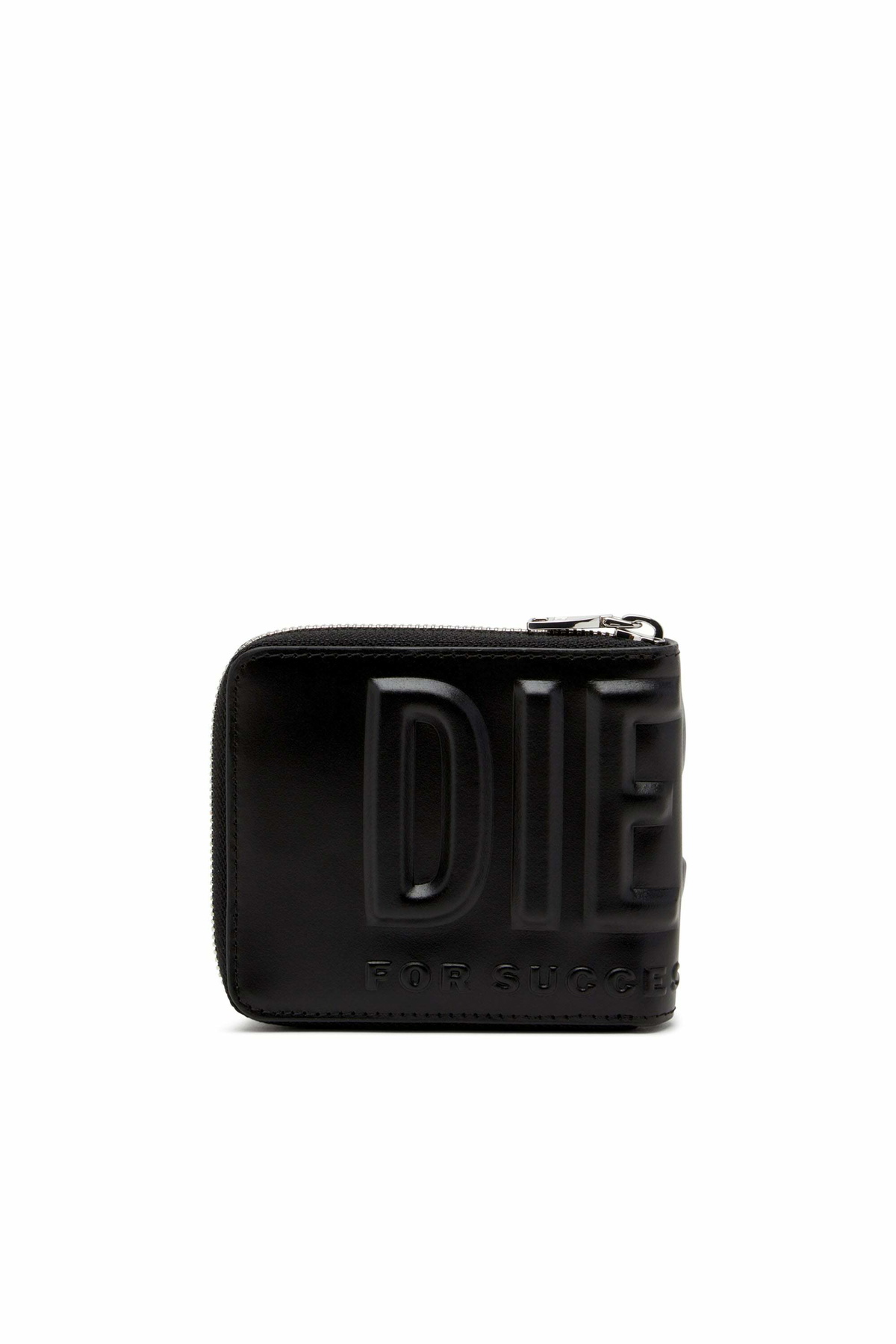 Diesel Leather zip wallet with embossed logo - Small Wallets Mens in Black