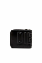 Diesel Leather zip wallet with embossed logo - Small Wallets Mens in Black