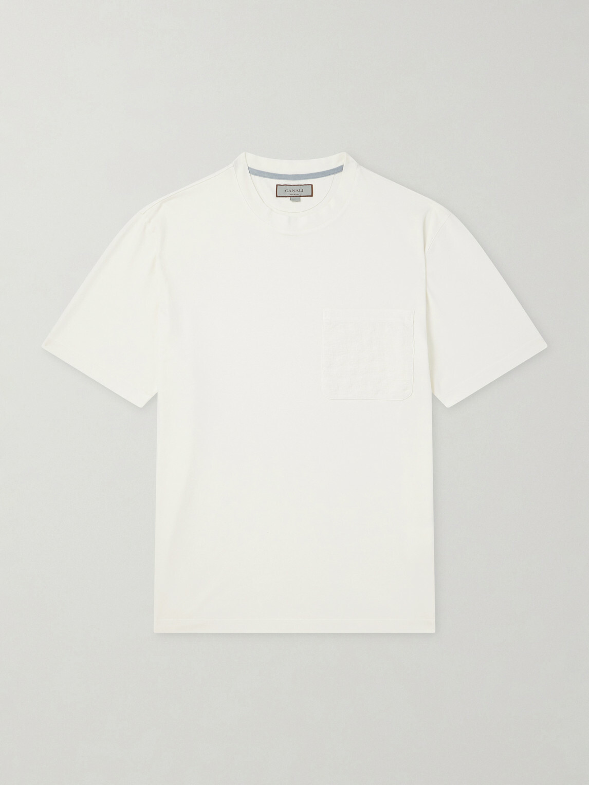 Canali - Plain Cotton-Jersey T-Shirt - Neutrals