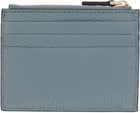 Valentino Garavani Gray Rockstud Grainy Calfskin Card Holder