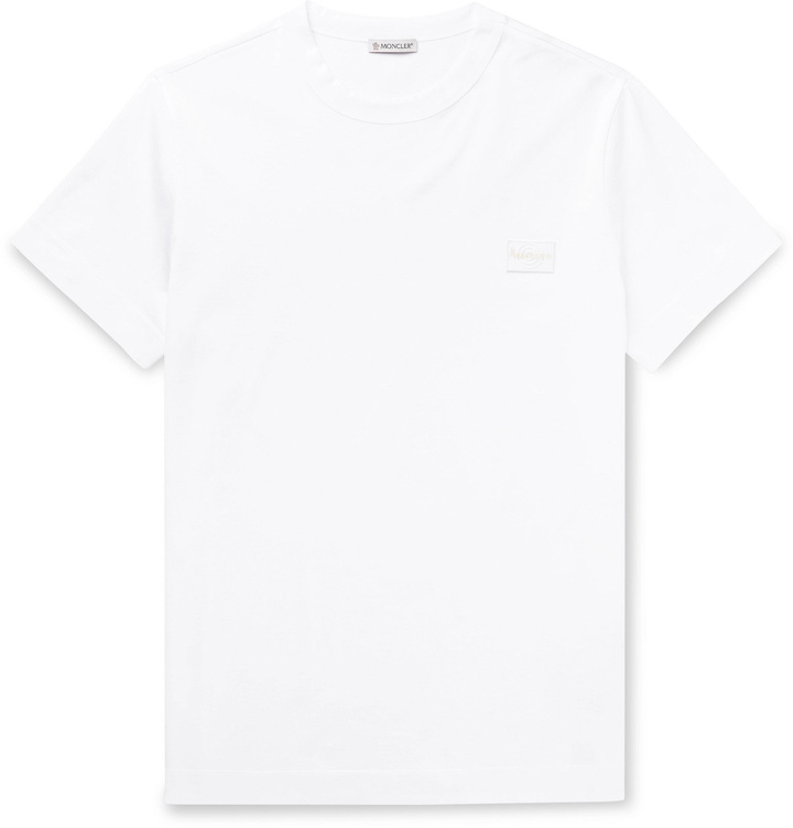 Photo: Moncler - Logo-Appliquéd Cotton-Jersey T-Shirt - White