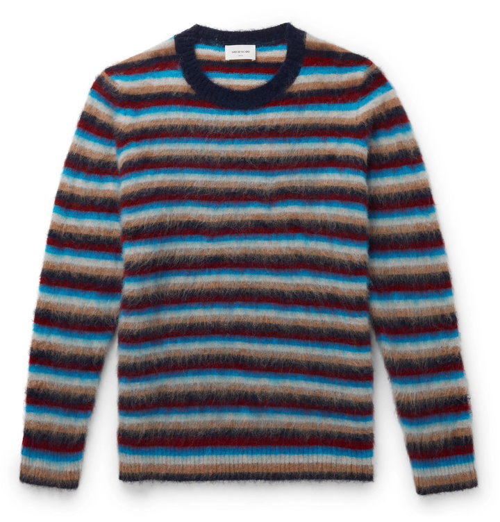 Photo: Wood Wood - John Striped Textured-Knit Sweater - Blue