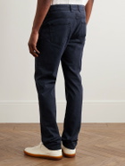 Purdey - Slim-Fit Straight-Leg Cotton-Blend Twill Trousers - Blue