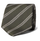 Brioni - 8cm Striped Silk-Jacquard Tie - Green