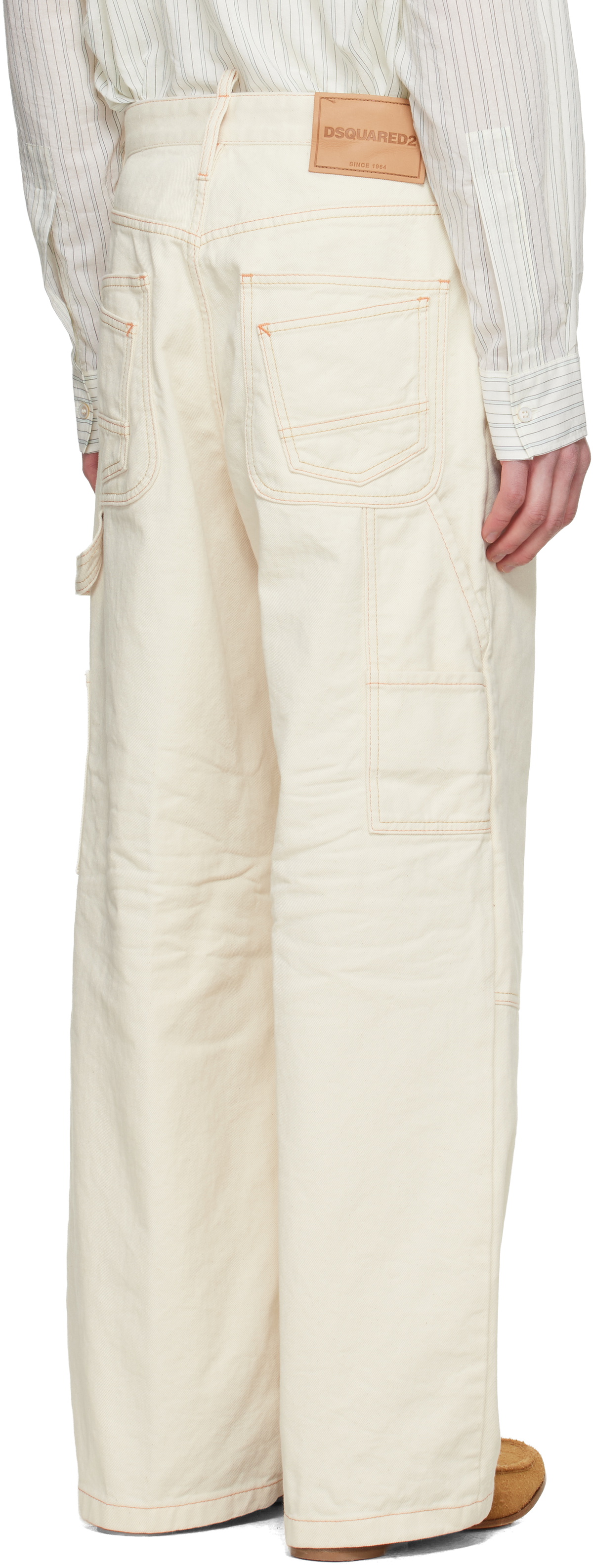 Dsquared2 Off-White Baggy Carpenter Trousers