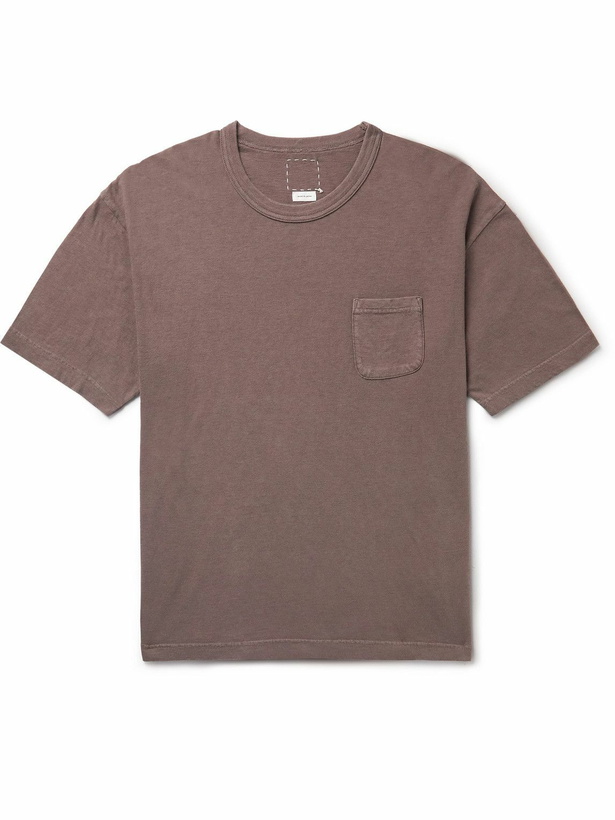 Photo: Visvim - Jumbo Distressed Garment-Dyed Cotton-Jersey T-Shirt - Purple