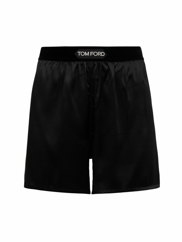 Photo: TOM FORD - Logo Silk Satin Mini Shorts