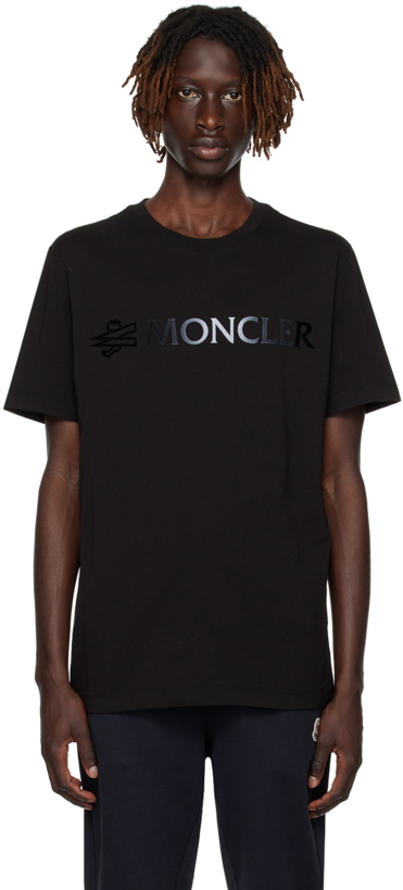 Photo: Moncler Black Flocked T-Shirt