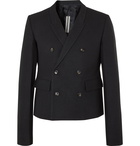 Rick Owens - Double-Breasted Cotton and Wool-Blend Flannel Blazer - Black