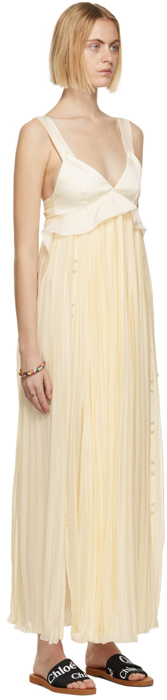 white christmas dresses Chloe by Karl Lagerfeld Circa 1970s Cream Blush Tiered Lace & Pleated Dress main image 1