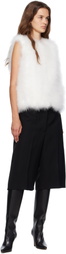 Yves Salomon White Cropped Feather Vest