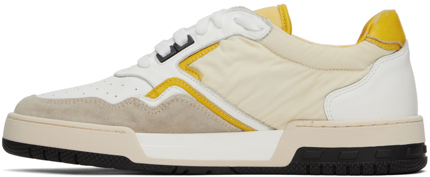 Yellow Racing Shoes Rhude White & Yellow Racing Sneakers Rhude