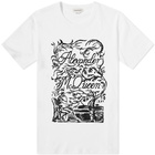 Alexander McQueen Men's Embroidered Script Logo T-Shirt in White