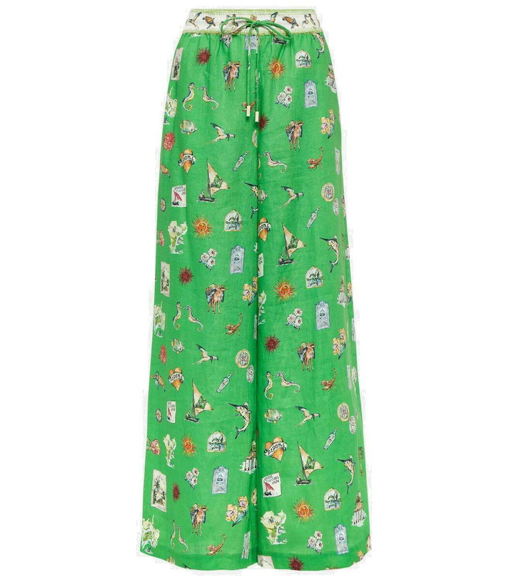 Photo: Alémais Printed linen wide-leg pants