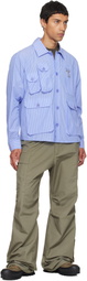 Reese Cooper Khaki Cotton Ripstop Wide Leg Cargo Pants