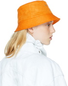 Bottega Veneta Orange Intreccio Jacquard Bucket Hat