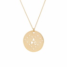 A.P.C. Men's Eloi Perforated Logo Necklace in Gold 