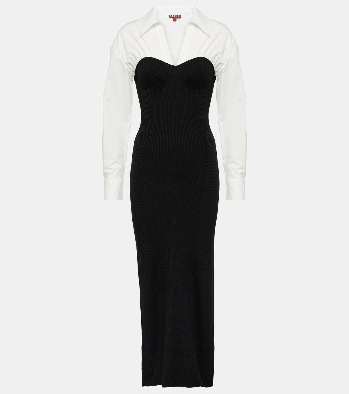 chinese dress ladies Staud Marcel Silk Dress in Earth, 6