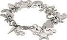 Marland Backus Silver Chrome Charm Bracelet