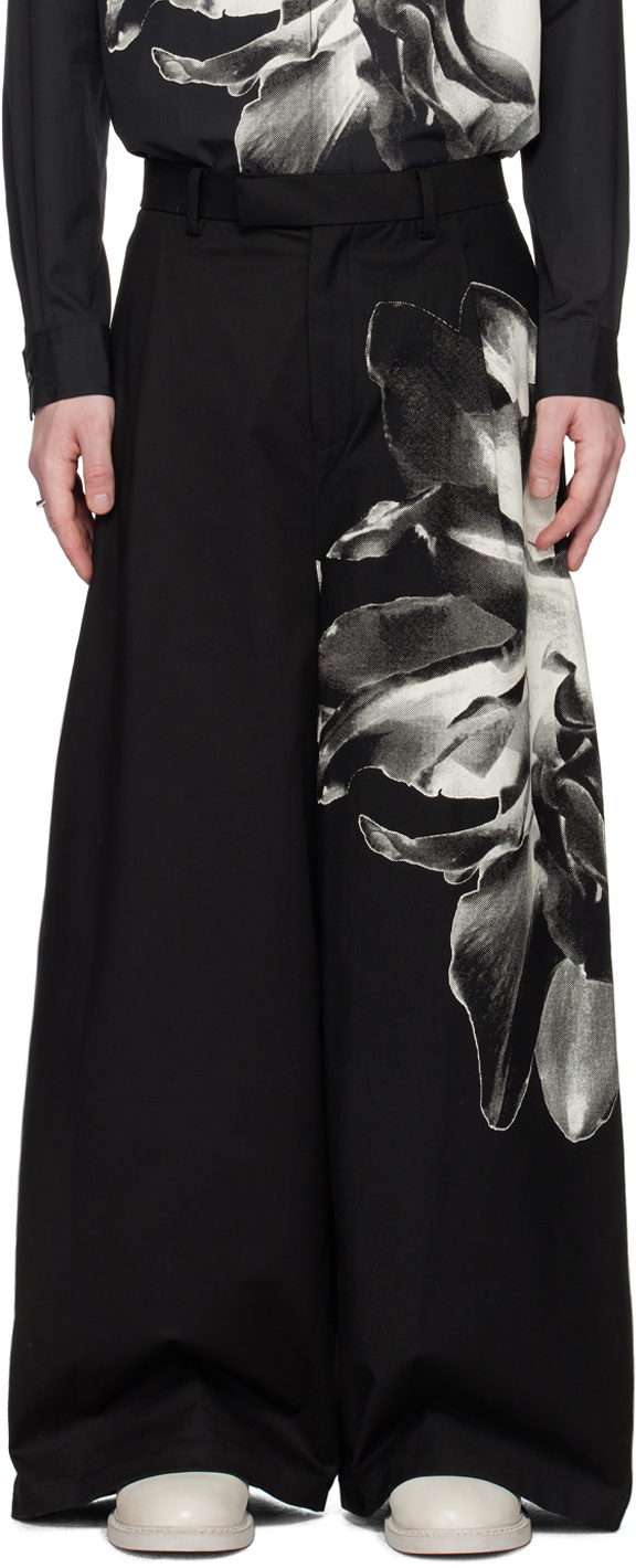 TAAKK Black Flower Trousers
