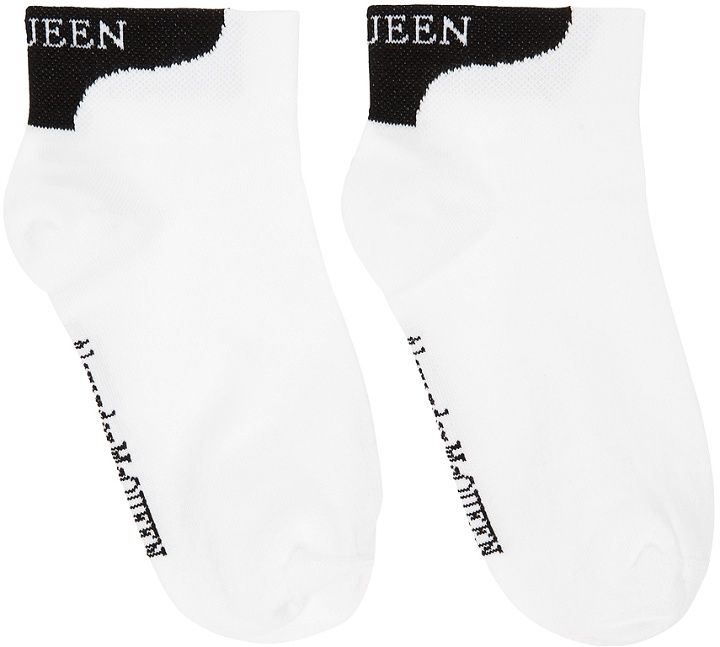 Photo: Alexander McQueen White & Black Logo Ankle Socks