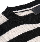 The Elder Statesman - Striped Silk Sweater - Black