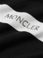 Moncler - Logo-Appliquéd Metallic Striped Cotton-Jersey T-Shirt - Black