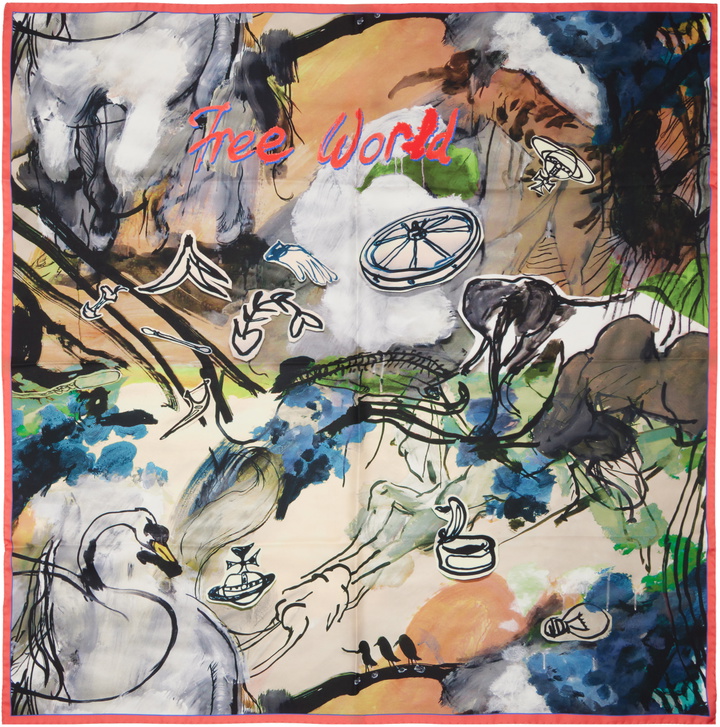 Photo: Vivienne Westwood Multicolor 'Free World' Square Scarf