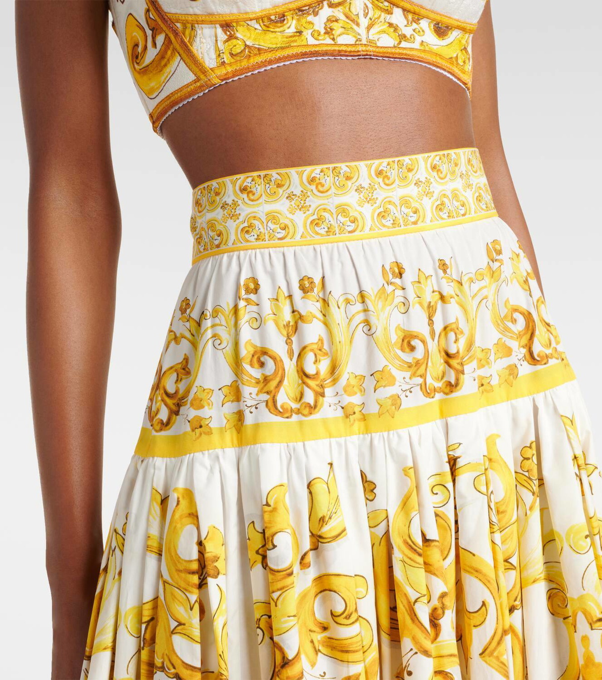 Dolce&Gabbana Majolica cotton poplin maxi skirt Dolce & Gabbana