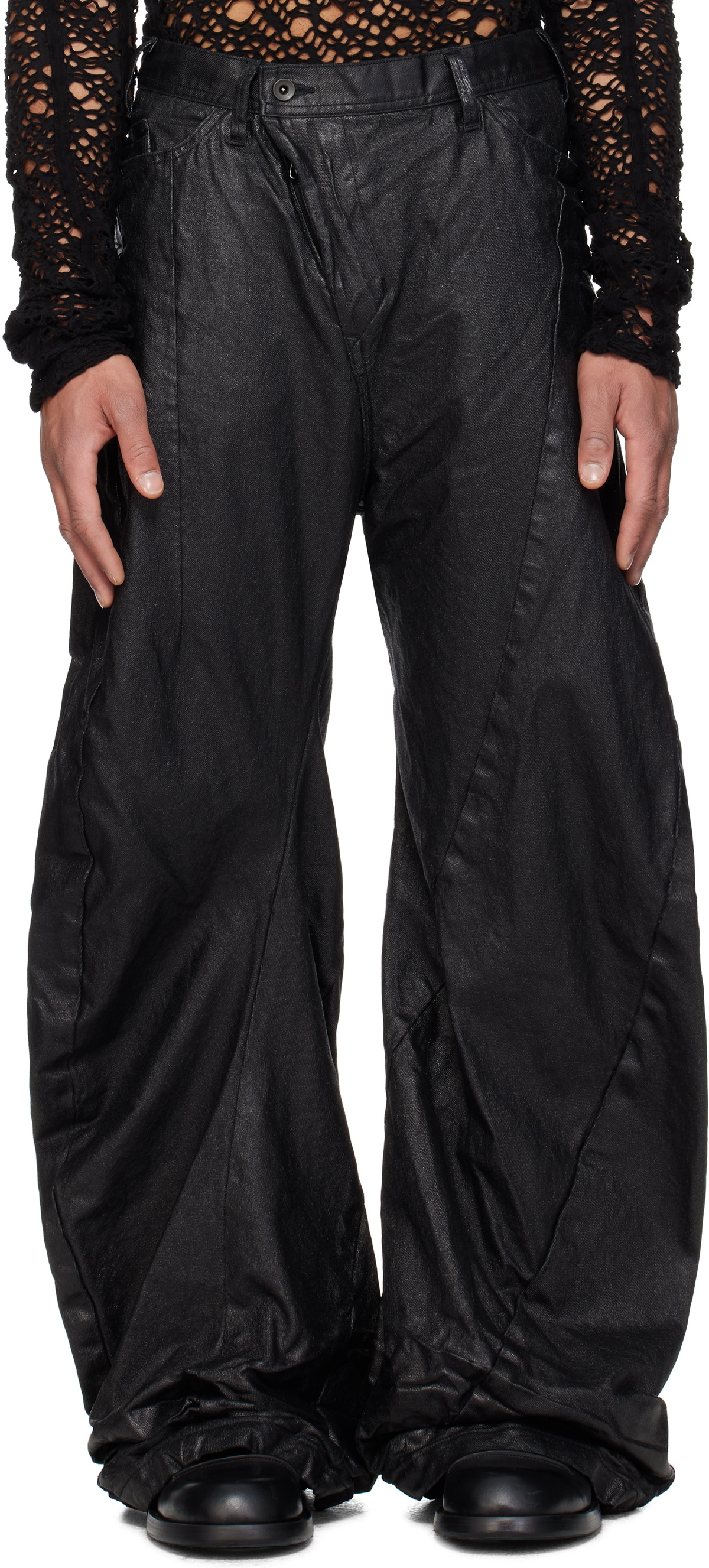 Julius Black Dimensional Wide Trousers Julius