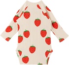 Mini Rodini Baby Off-White Strawberries Bodysuit