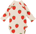 Mini Rodini Baby Off-White Strawberries Bodysuit