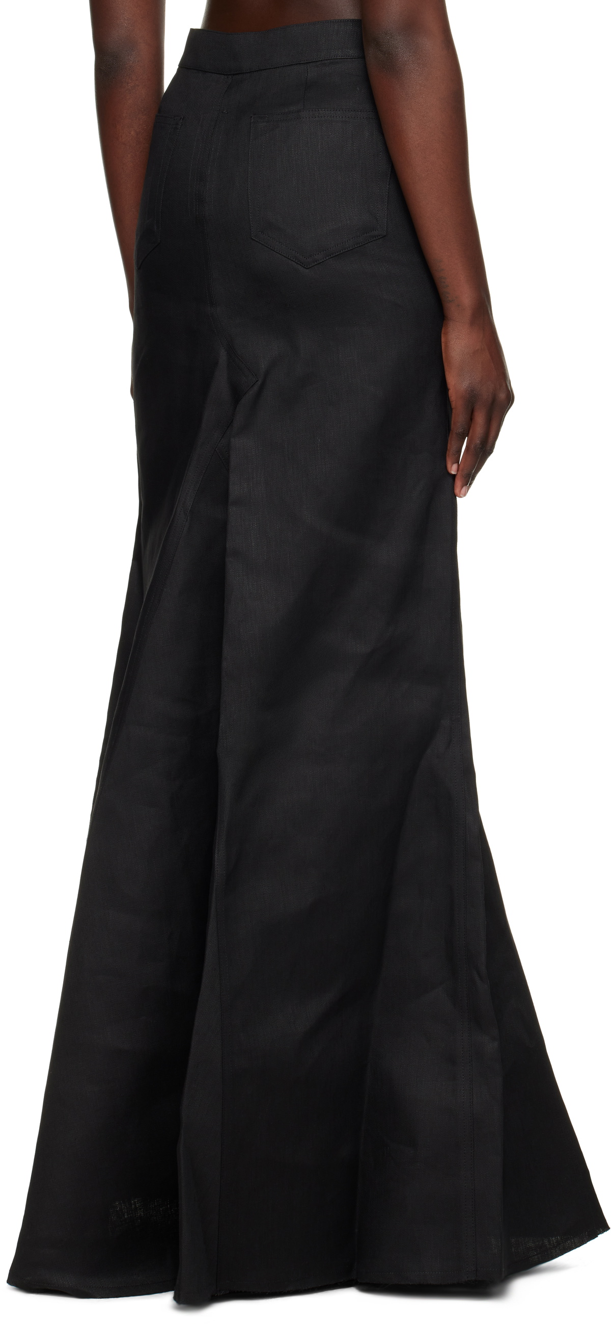 Rick Owens Black Hollywood Long Godet Maxi Skirt Rick Owens