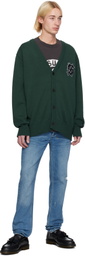 Ksubi Green Dug Out Knit Military Cardigan