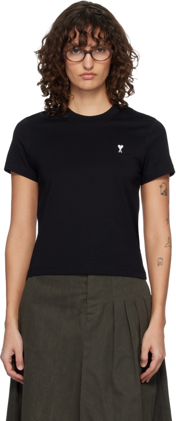 Photo: AMI Paris Black Ami de Coeur Cropped T-shirt
