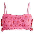 Damson Madder Women's Shirred Bow Bikini Top in Pink